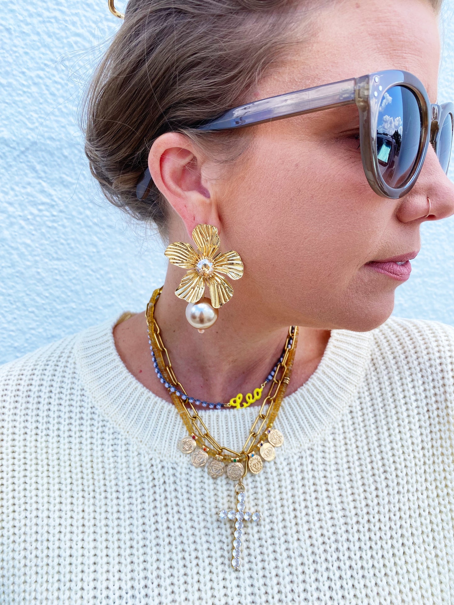 Carrie Earring in Taupe