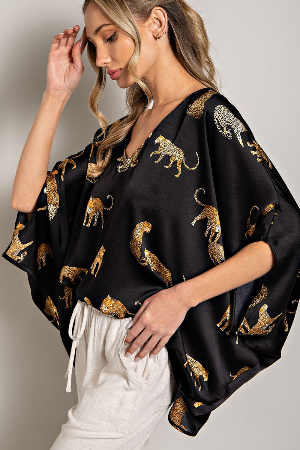 Leopard Dolman Blouse