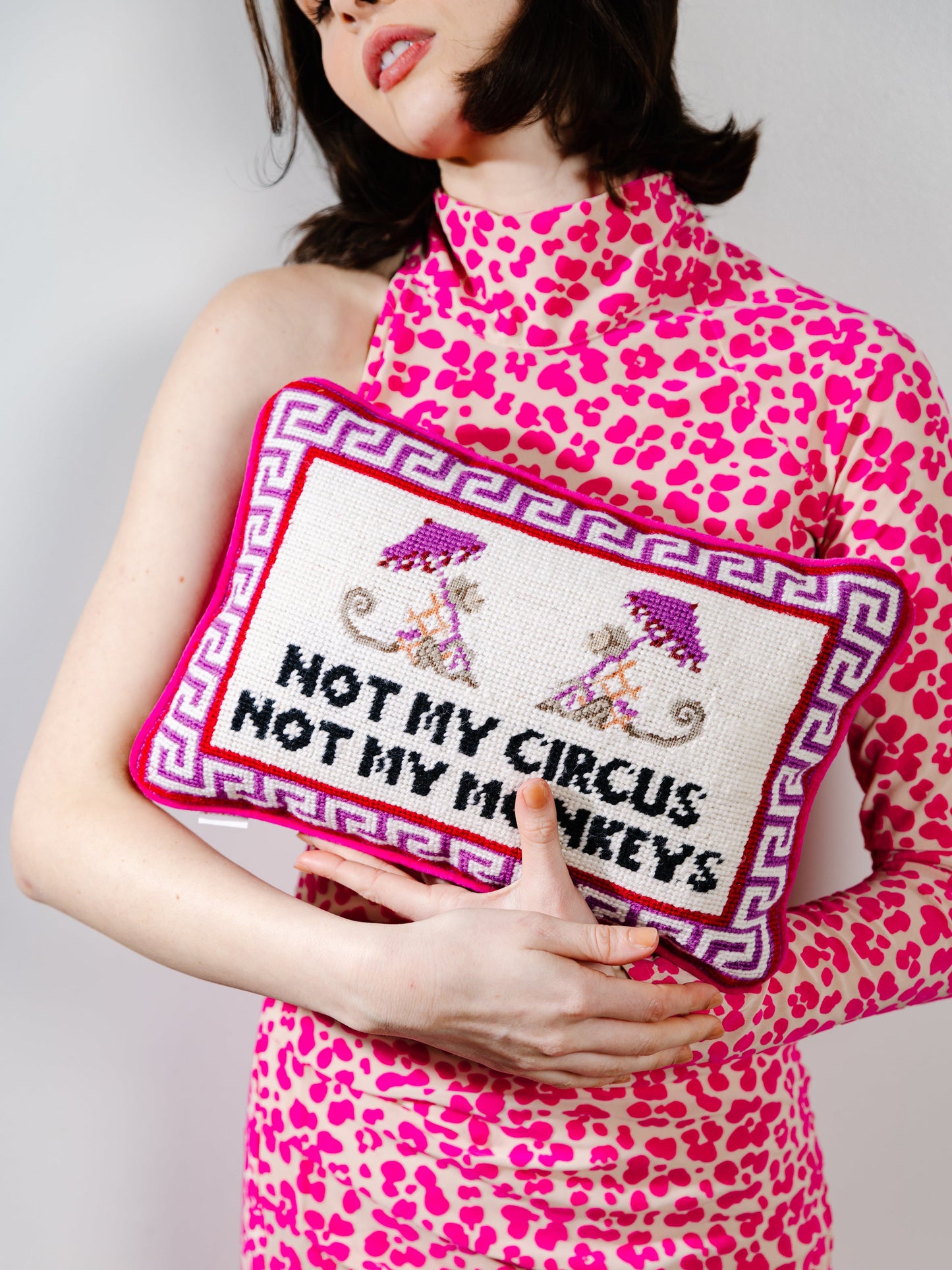 Not My Circus Needlepoint Pillow