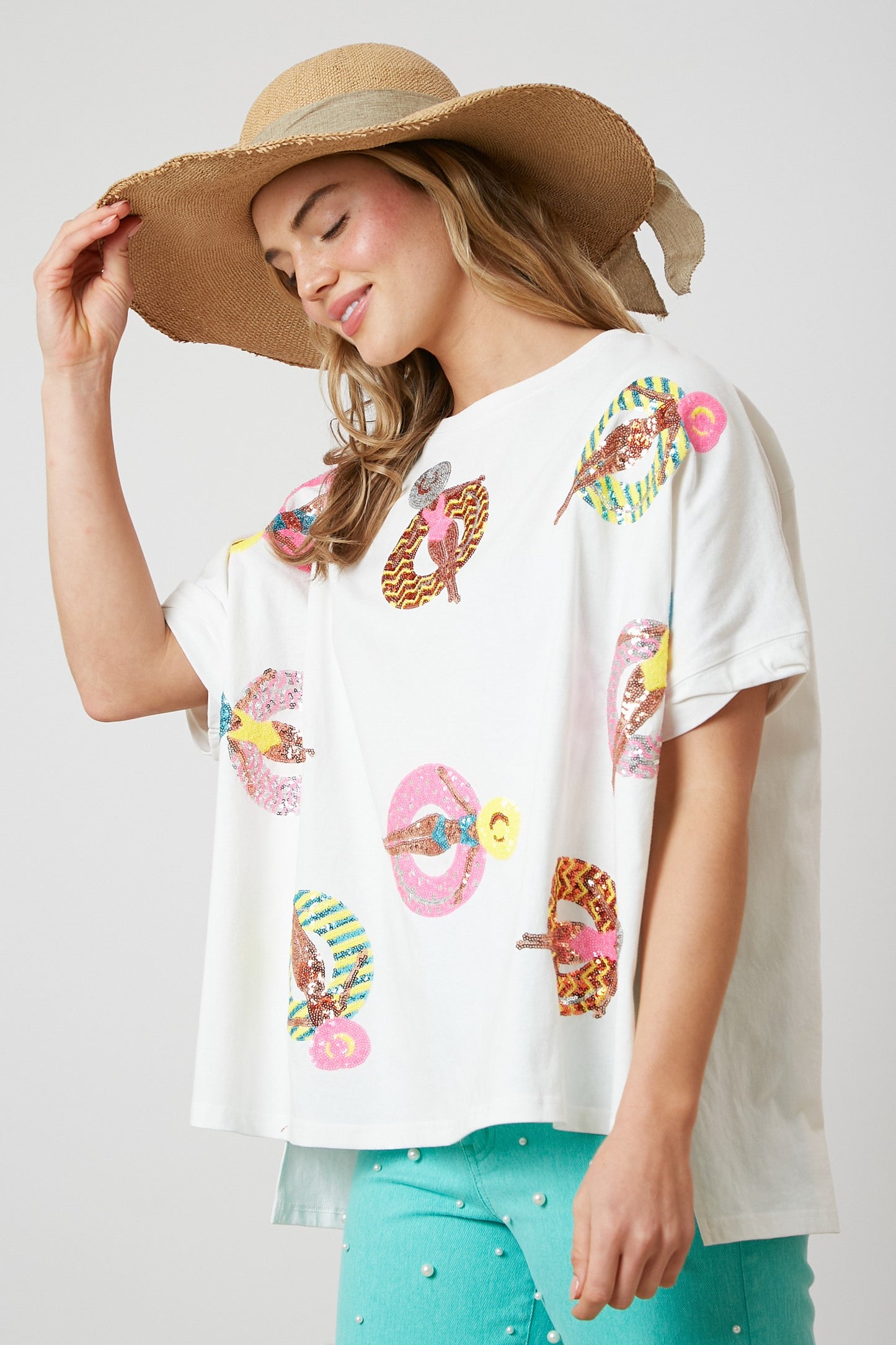 Sequin Pool Tube Short Sleeve Tee *final sale