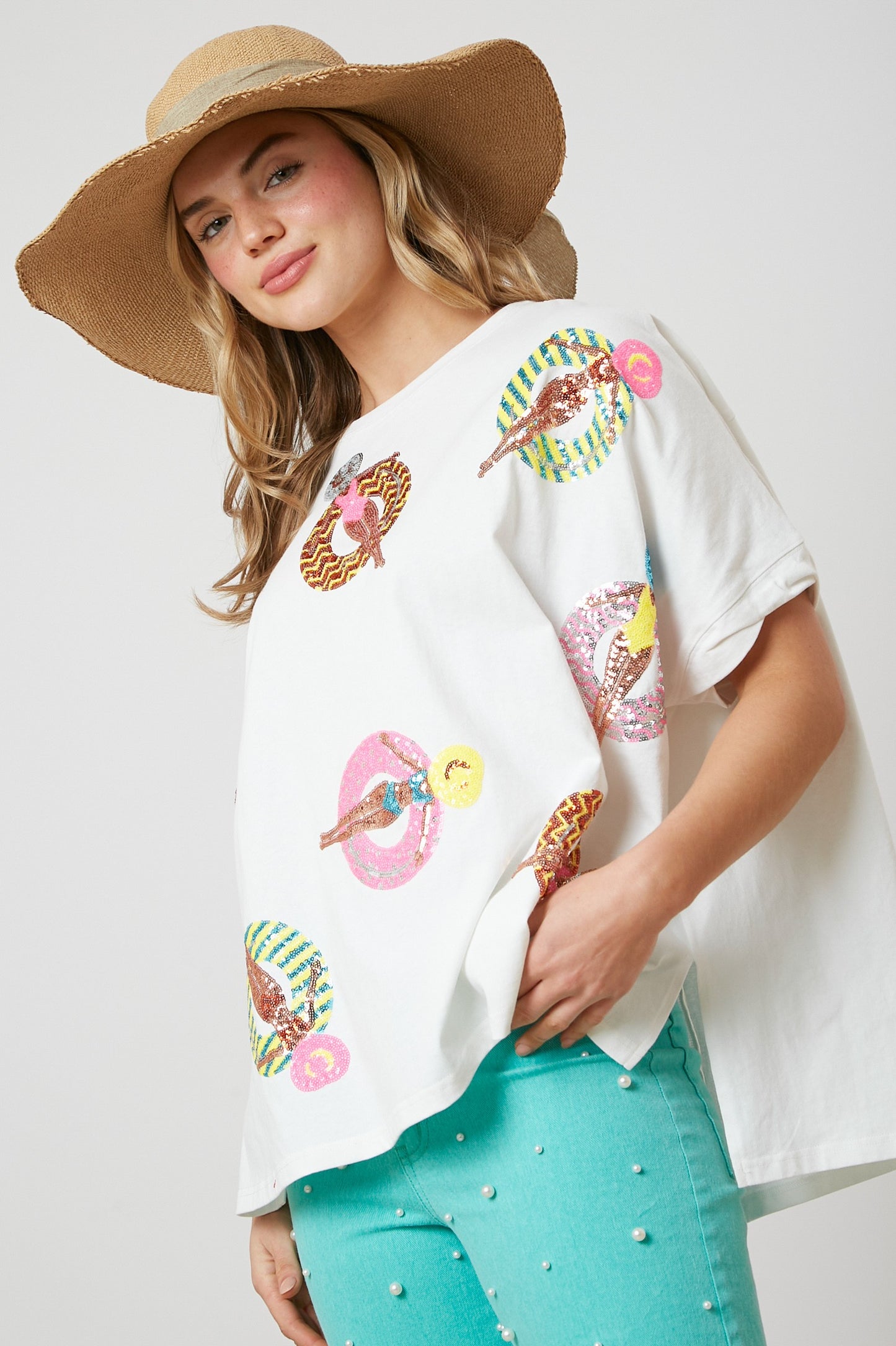 Sequin Pool Tube Short Sleeve Tee *final sale