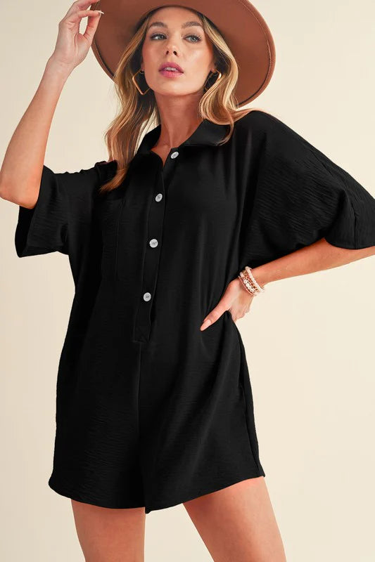 Sarah Romper In stock Black size Large * FINAL SALE