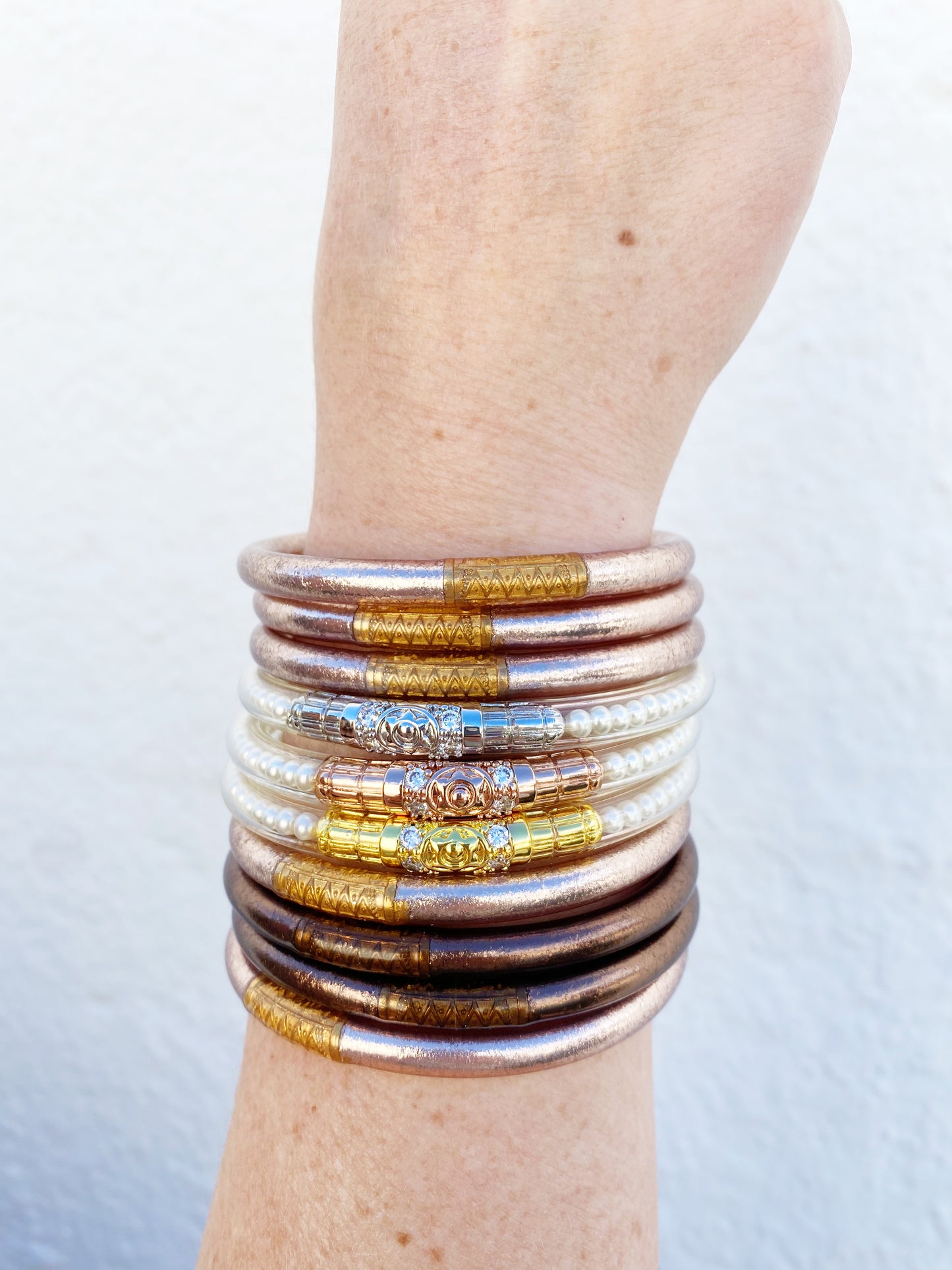 Three Queens All Weather Bangles® (AWB®) - White Pearl MEDIUM