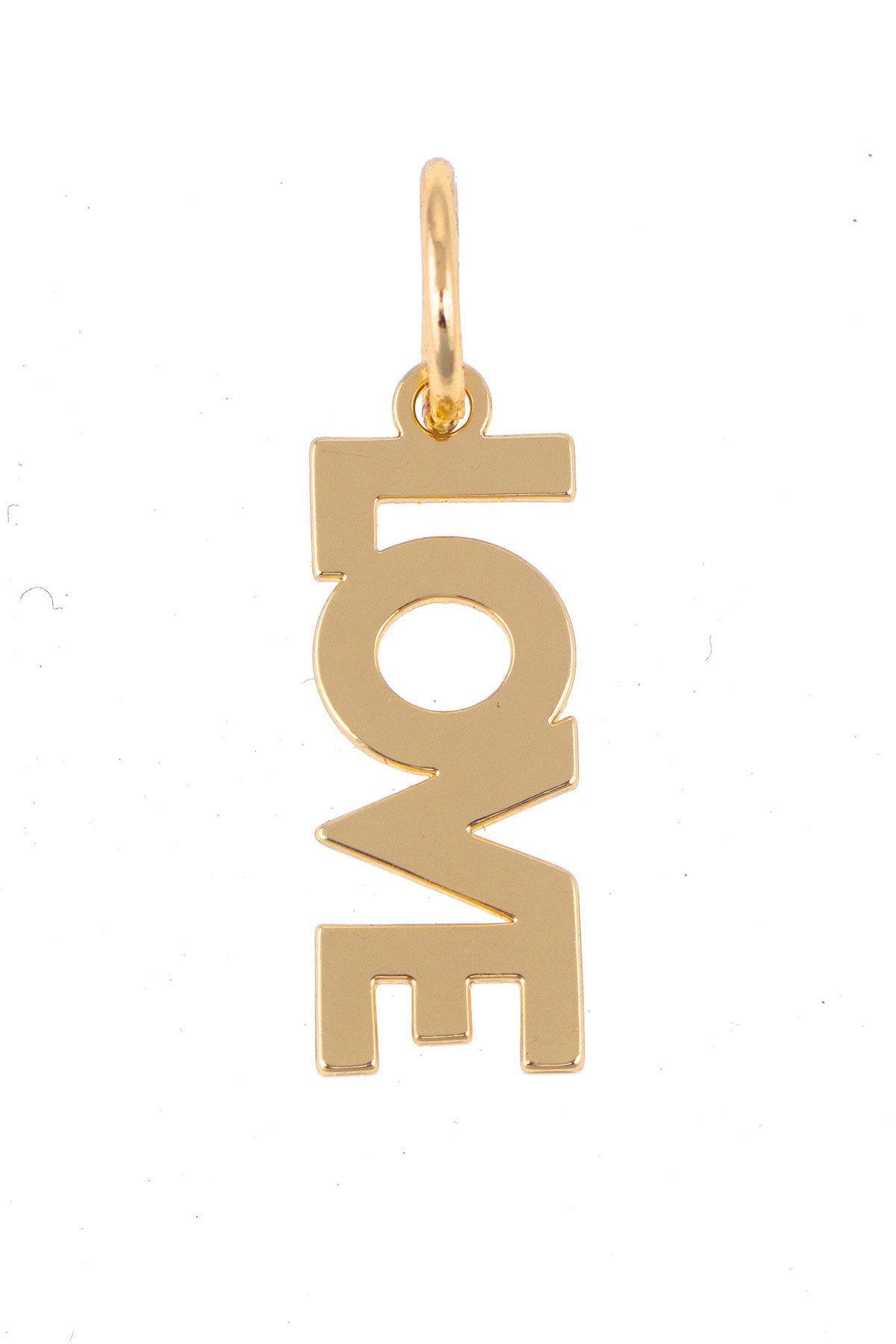 "LOVE" Block Letter Charm in Shiny Gold