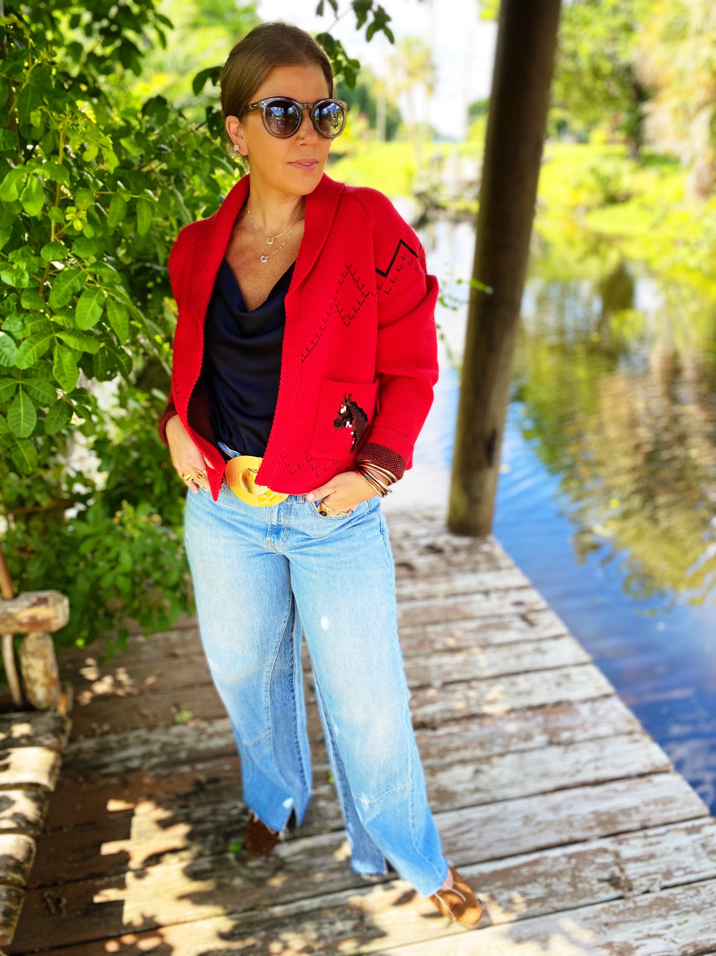 Giddyup Sweater in Red New Release