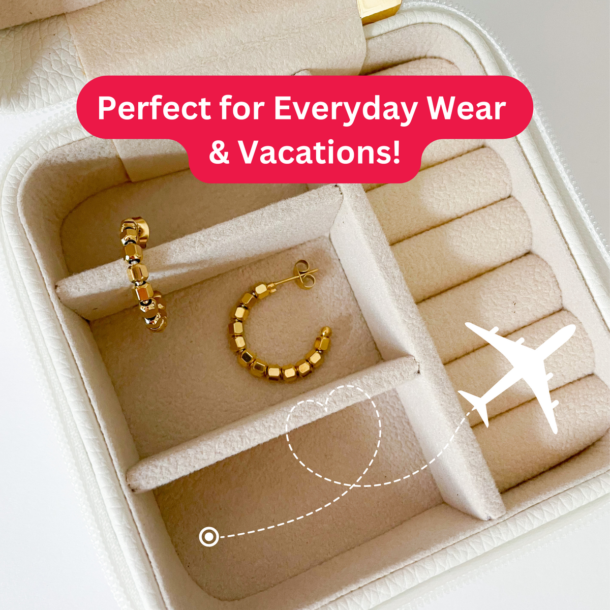 Resilient Small Beaded Gold Hoops