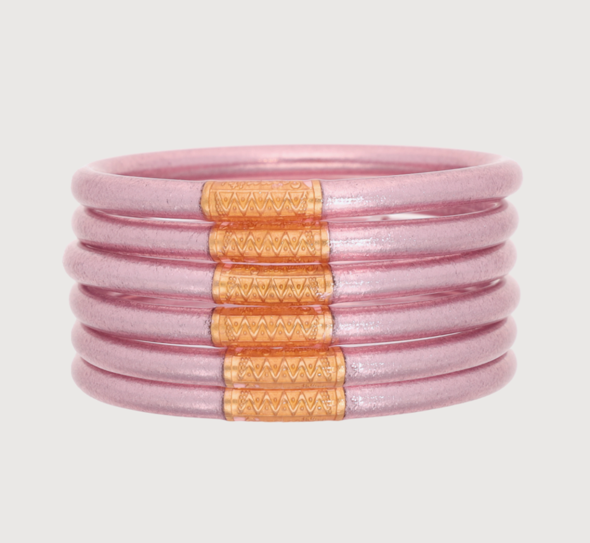 Seaglass Pink All Weather Bangles® (Set of 6) - Serenity Prayer