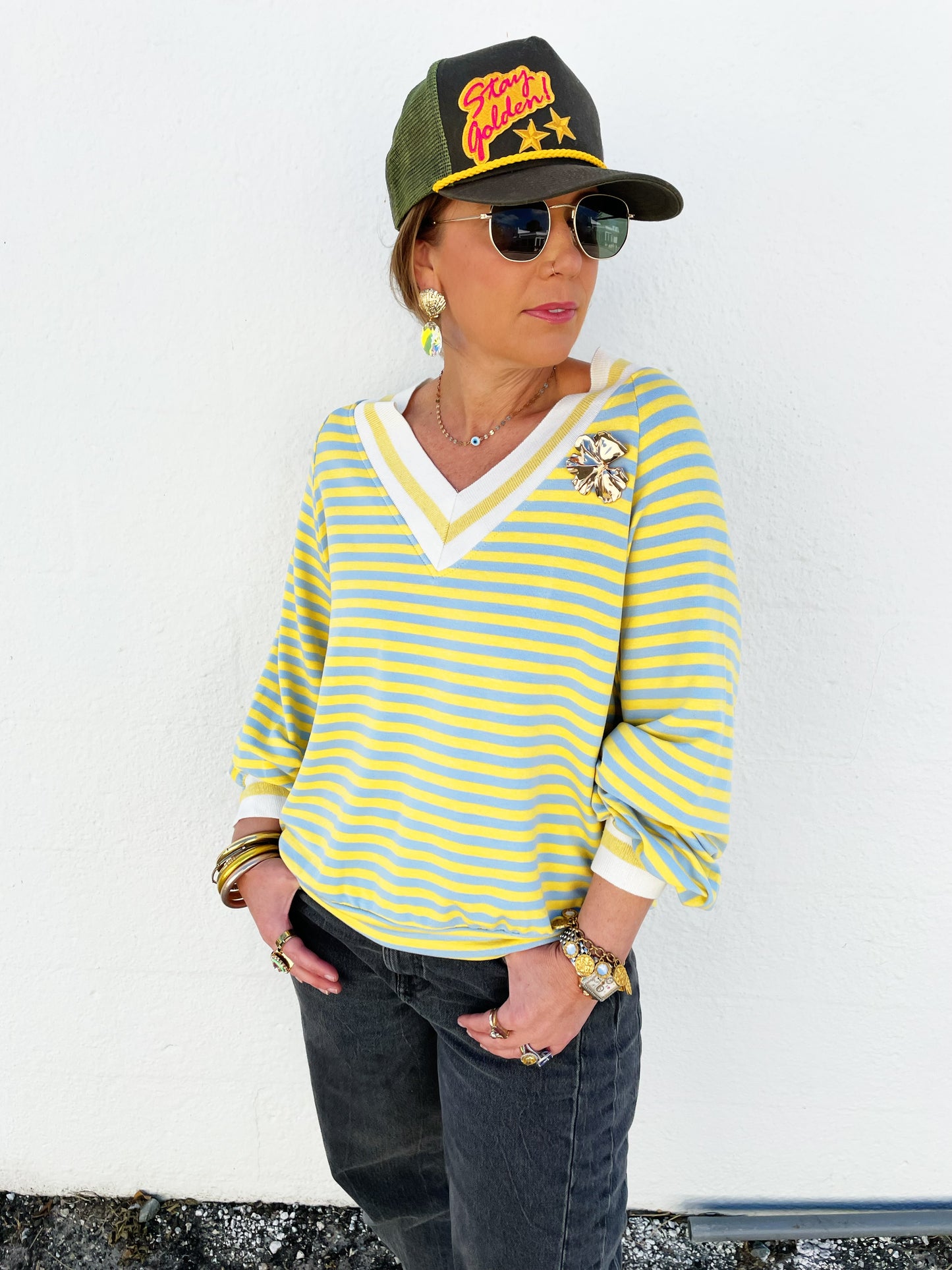 Stripe Sweater Yellow & Blue