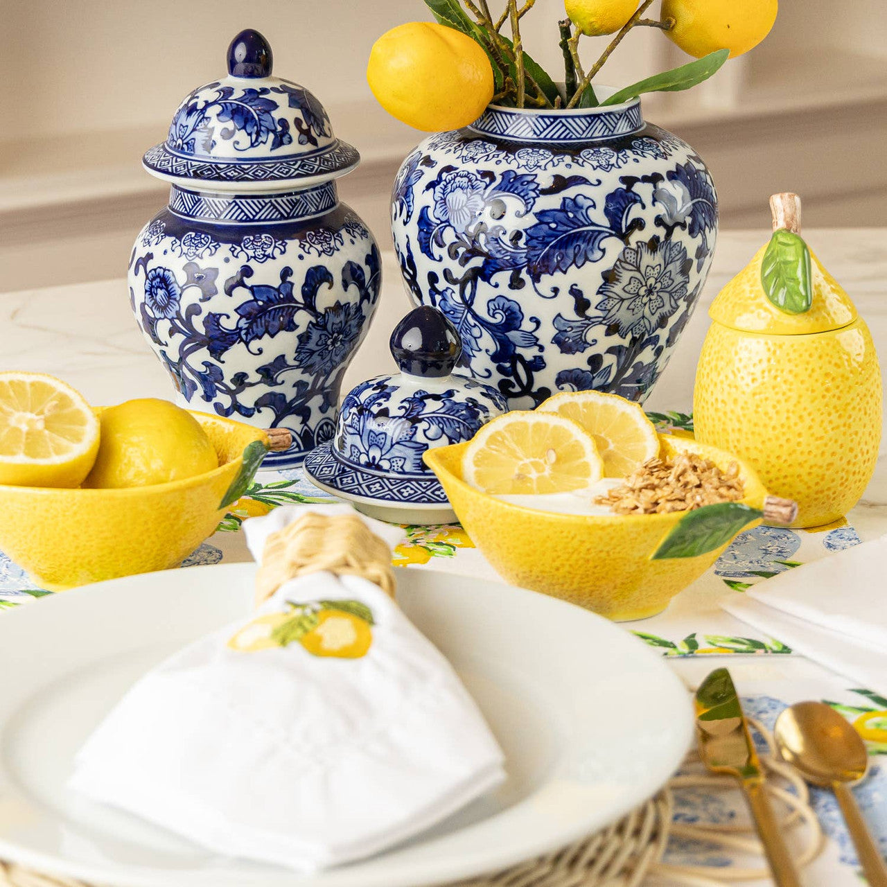 Lemon Ginger Tablescape