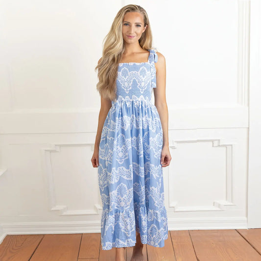 Maude Blue Tie Top Dress