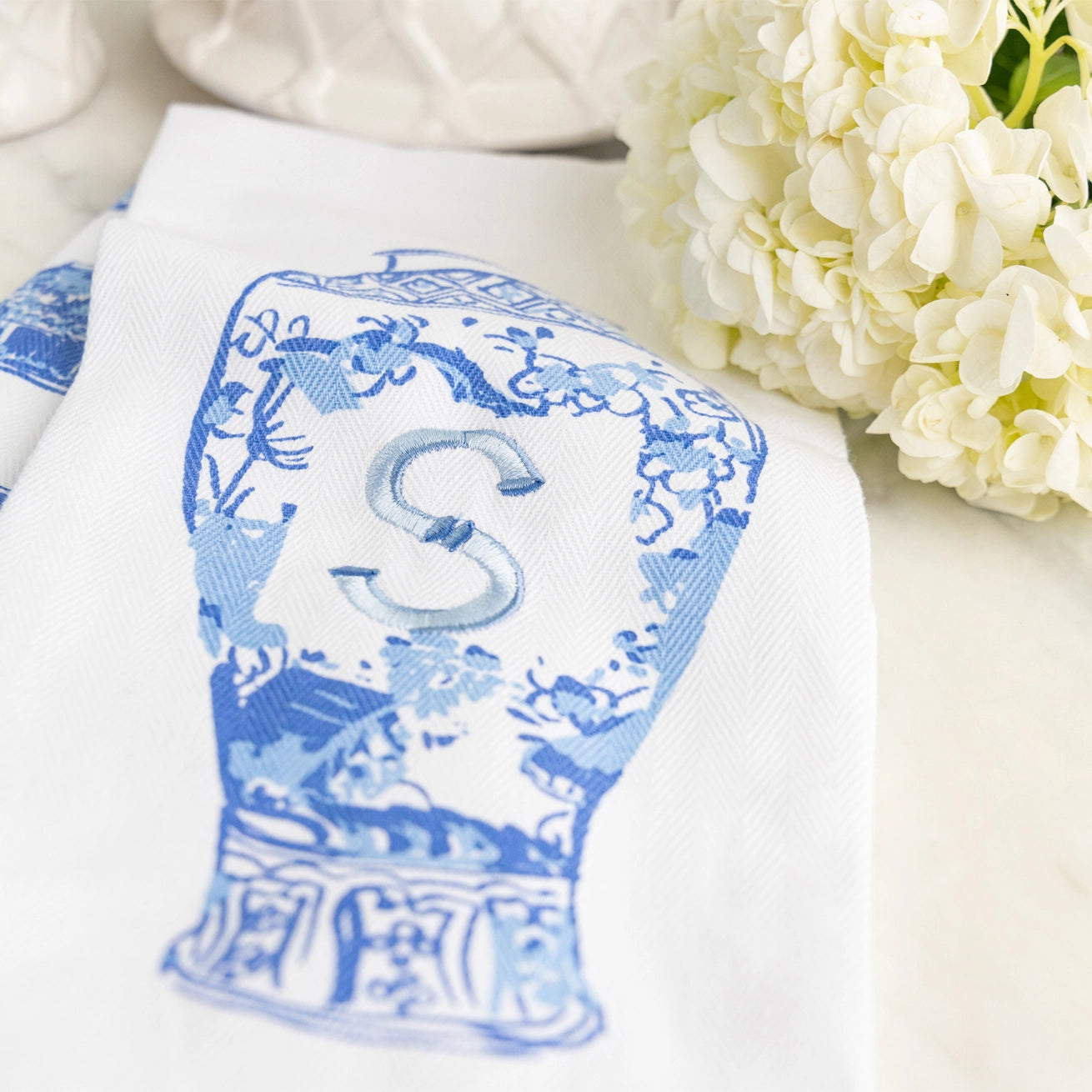 Ginger Jar Initial Kitchen Towel 2Pk FINAL SALE