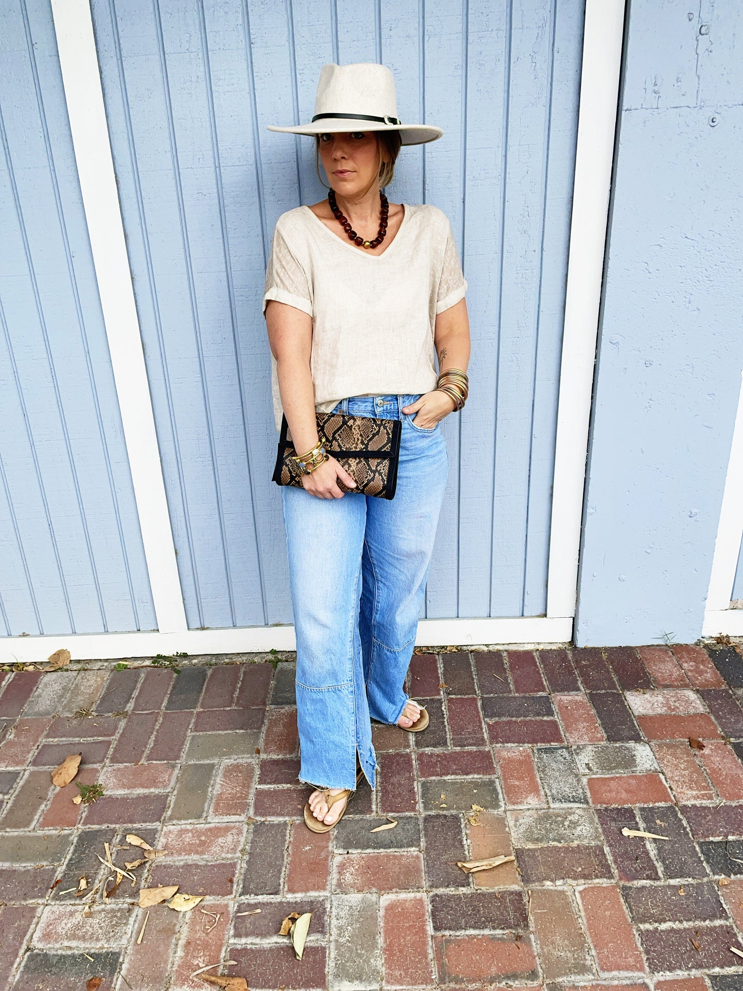 Beth Clutch- Brown Python