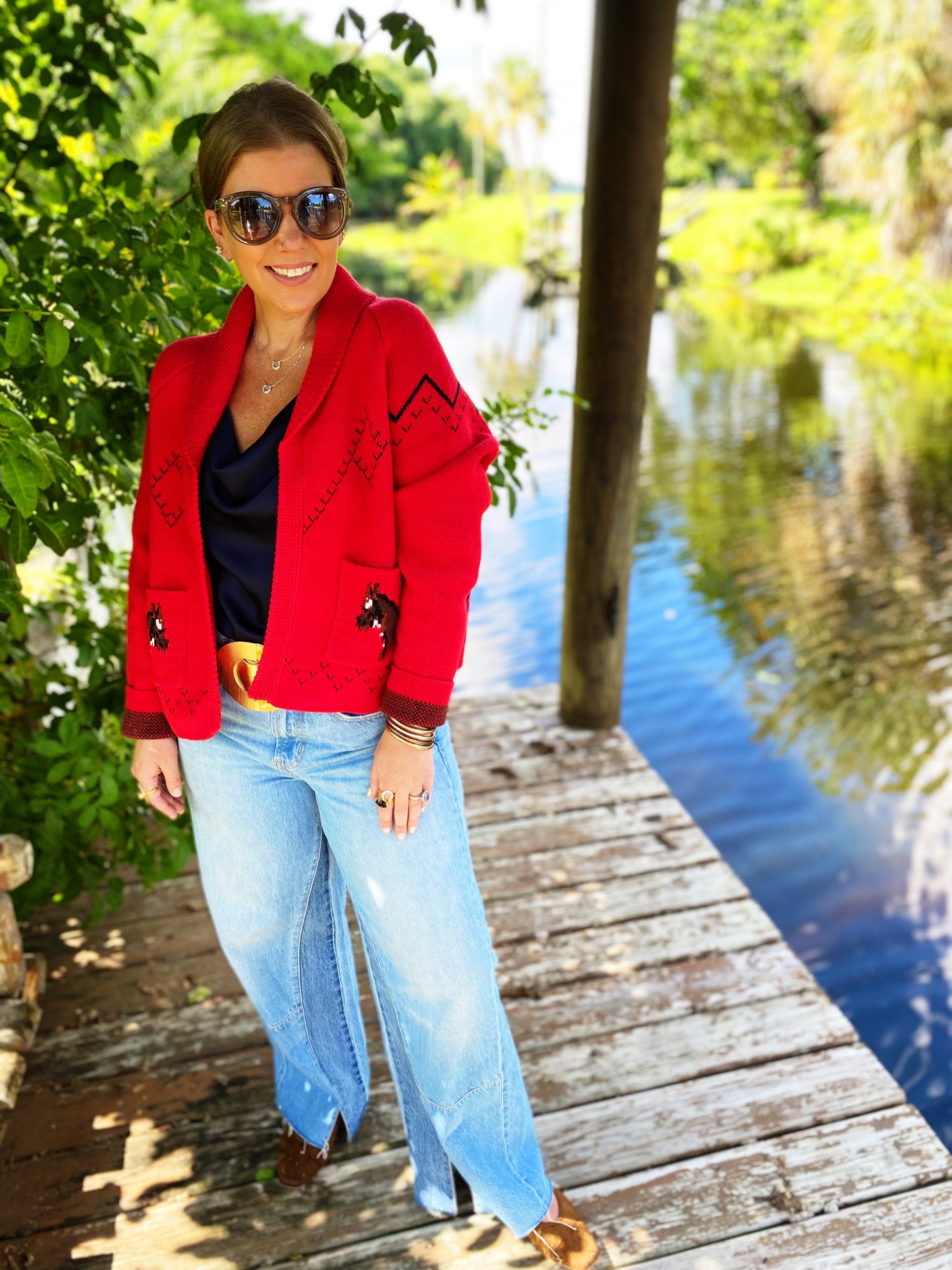 Giddyup Sweater in Red New Release
