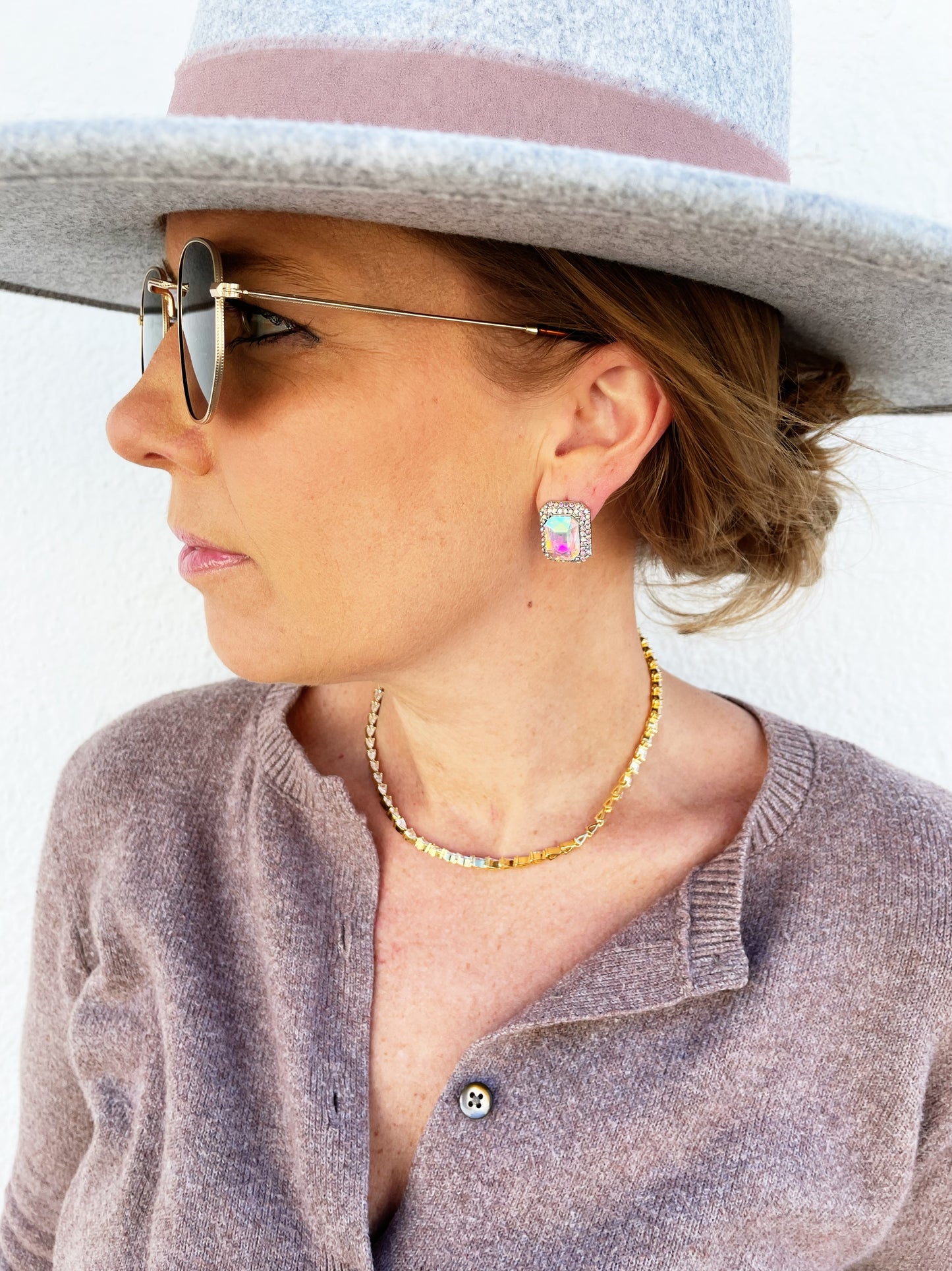 Emma Earrings in Iridescent Silver