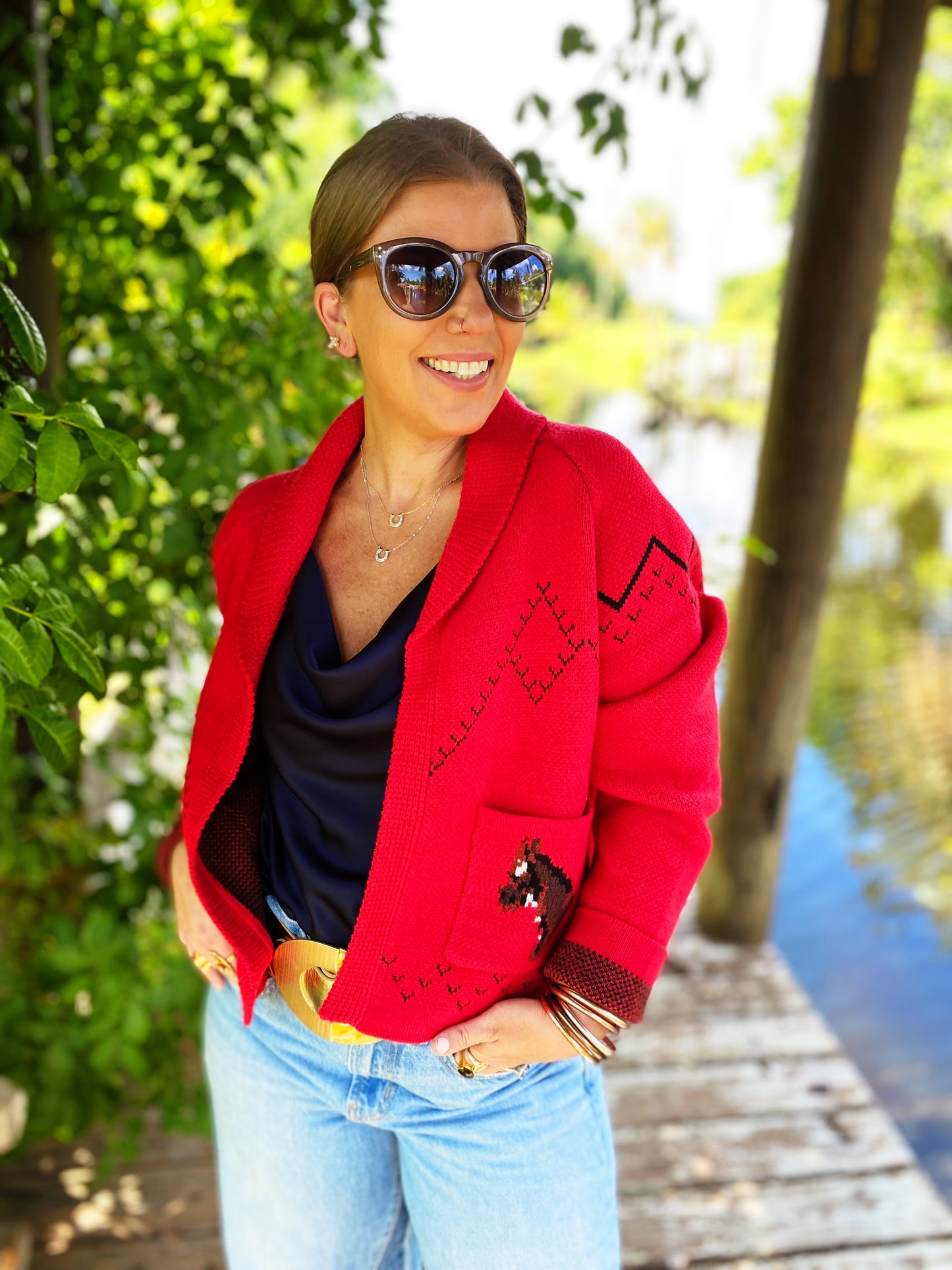 Giddyup Sweater in Red New Release