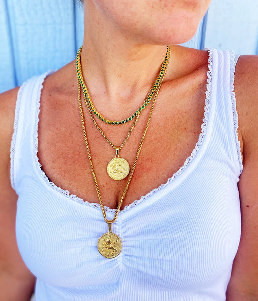 Zodiac Coin Necklace 18" & 24"