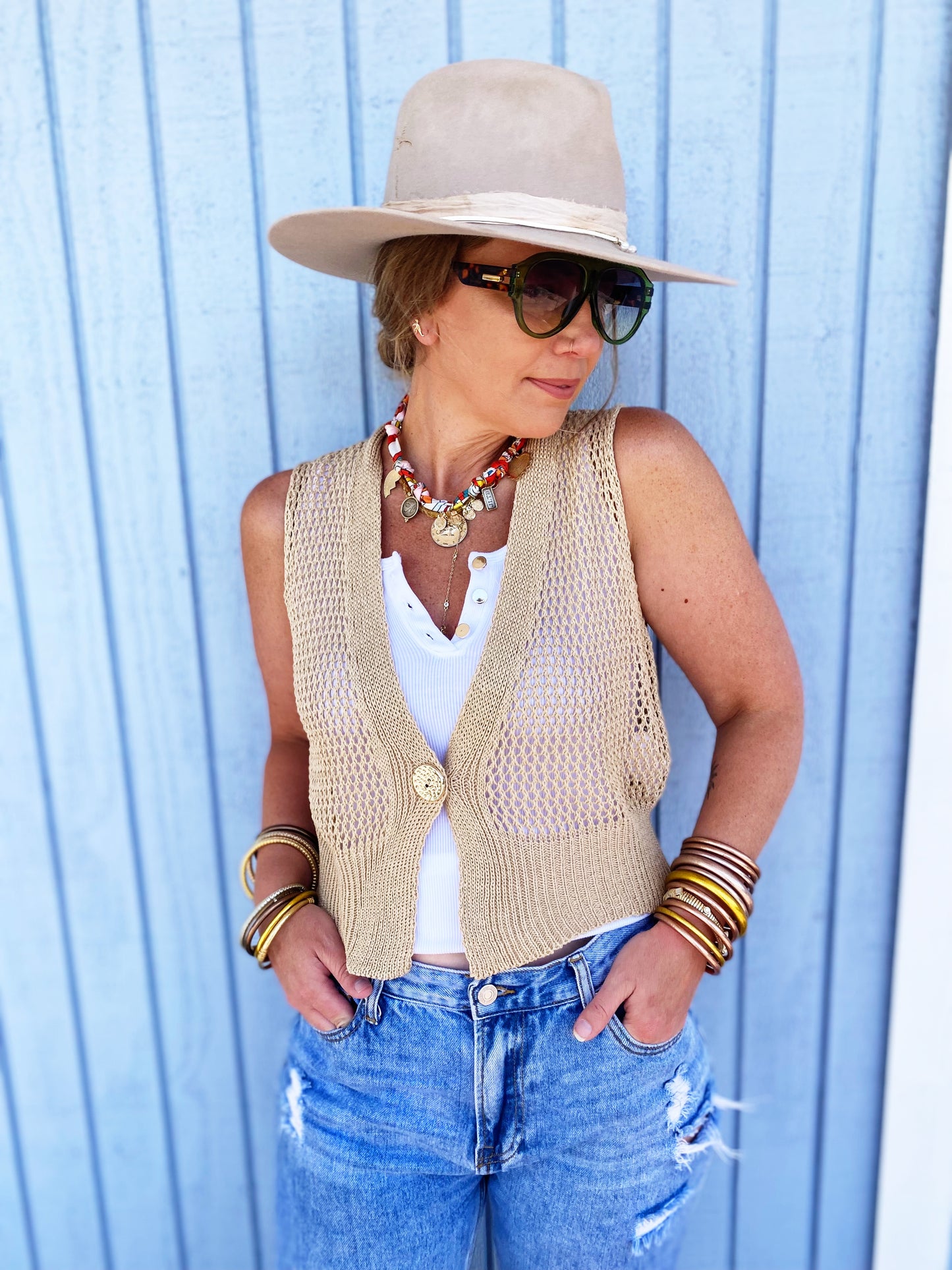 Sophia Vest Brown *FINAL SALE