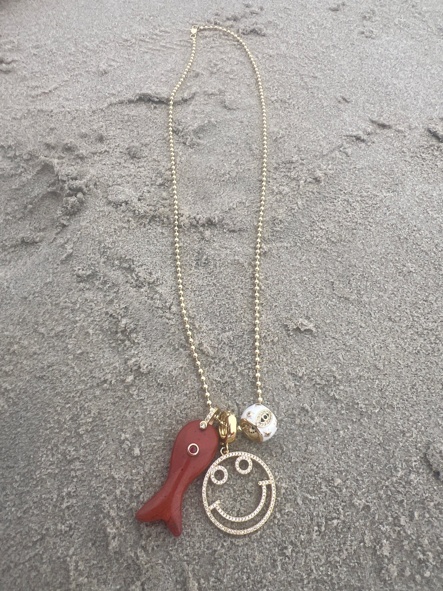 Taylor Necklace (long - 3 charms)