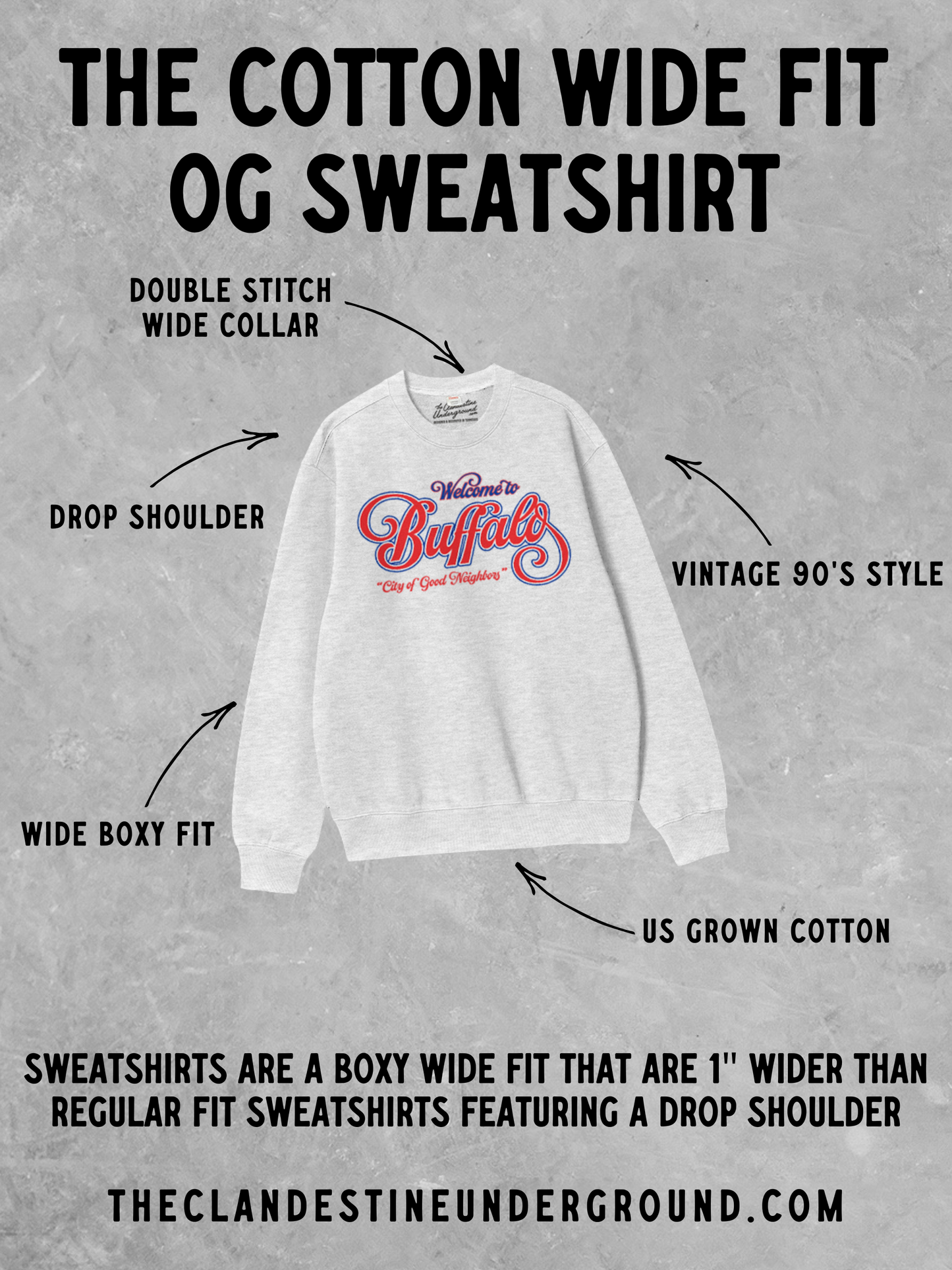 Underground Original Design: Full of Holiday Spirit Boxy Cotton 90's Sweatshirt