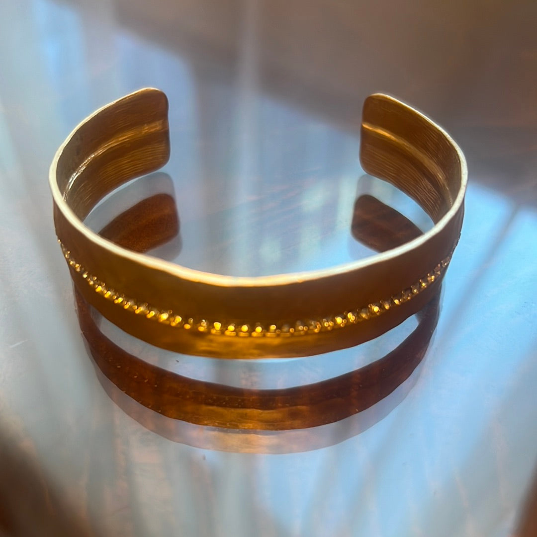 Crystal pounded cuff