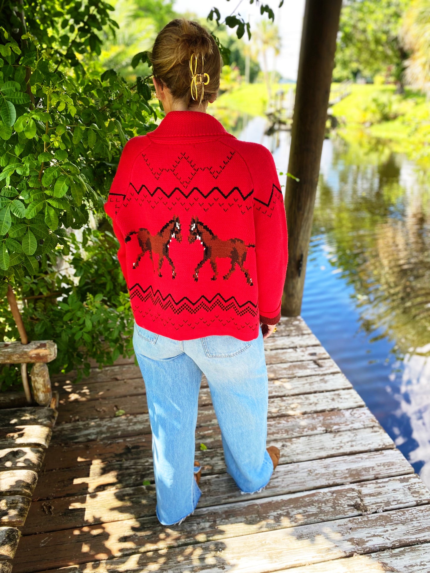 Giddyup Sweater in Red New Release