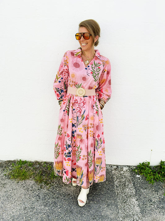 Alister Pink Belted Dress