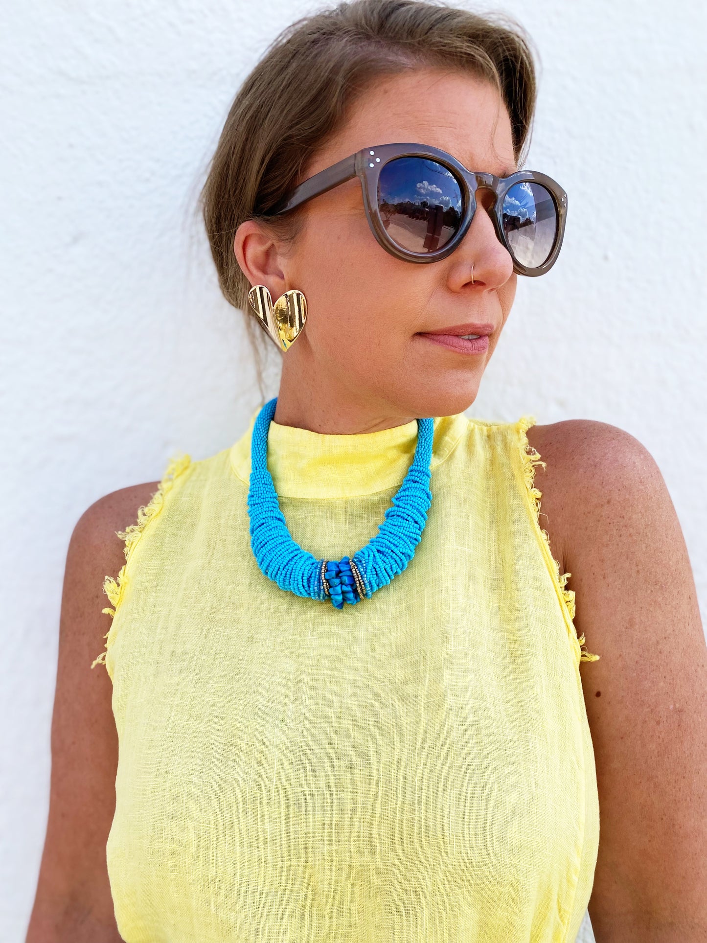 Vintage Inspired Necklace in Turq