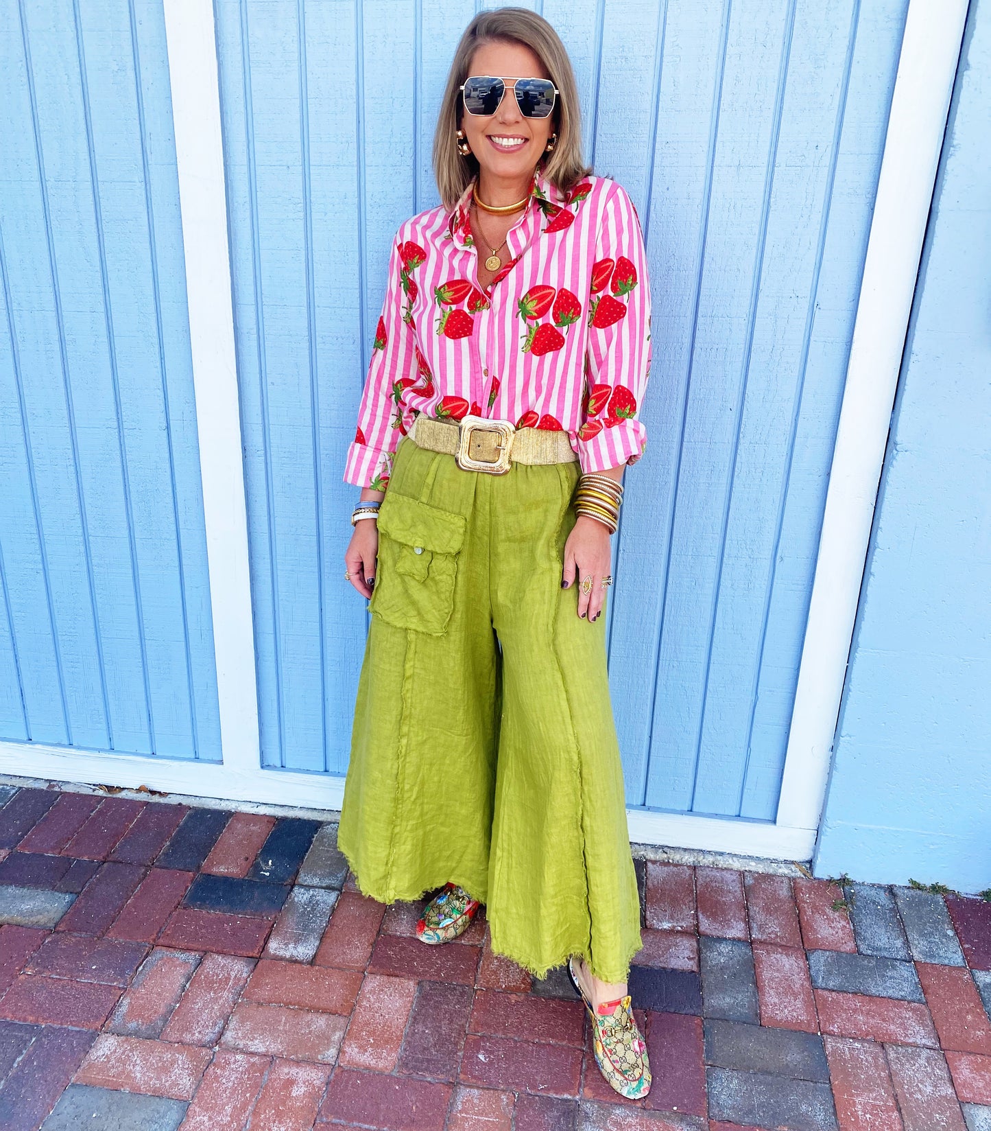 Strawberry Button Up