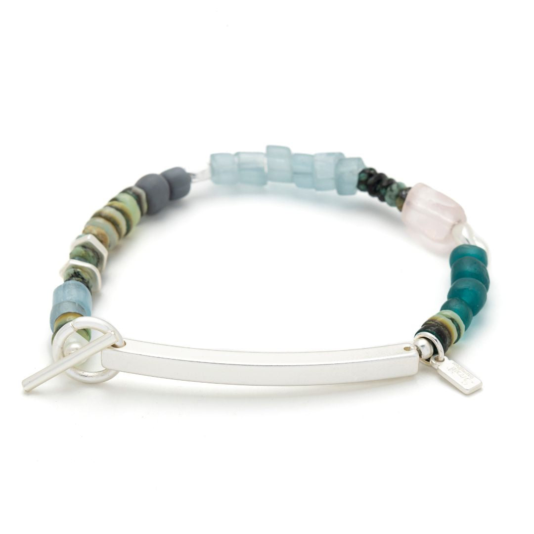 Hidden Message Bracelet - Boss B♥tch - Rose Quartz PREORDER