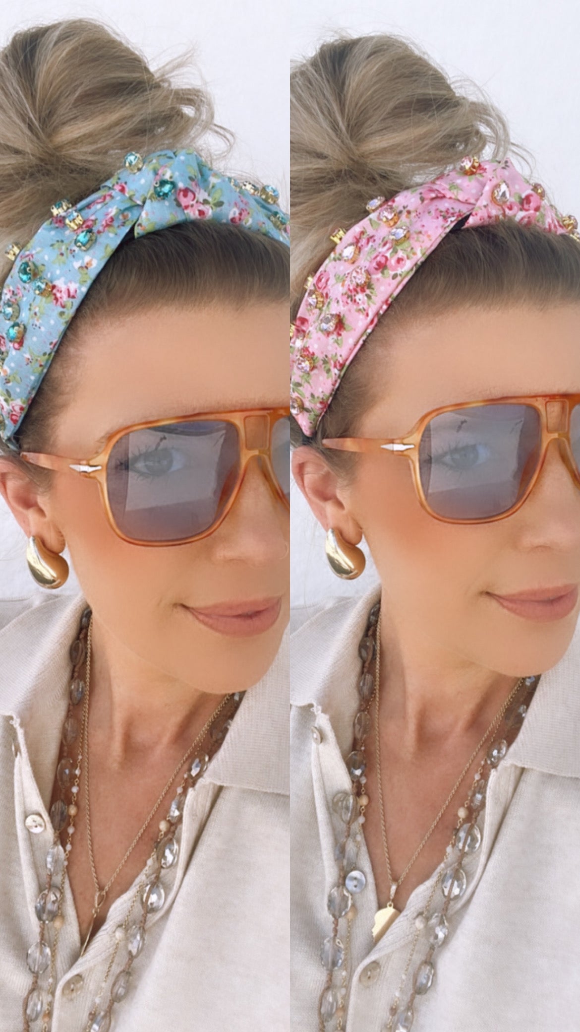 Scarlett Headband Pink and Blue *FINAL SALE ITEM