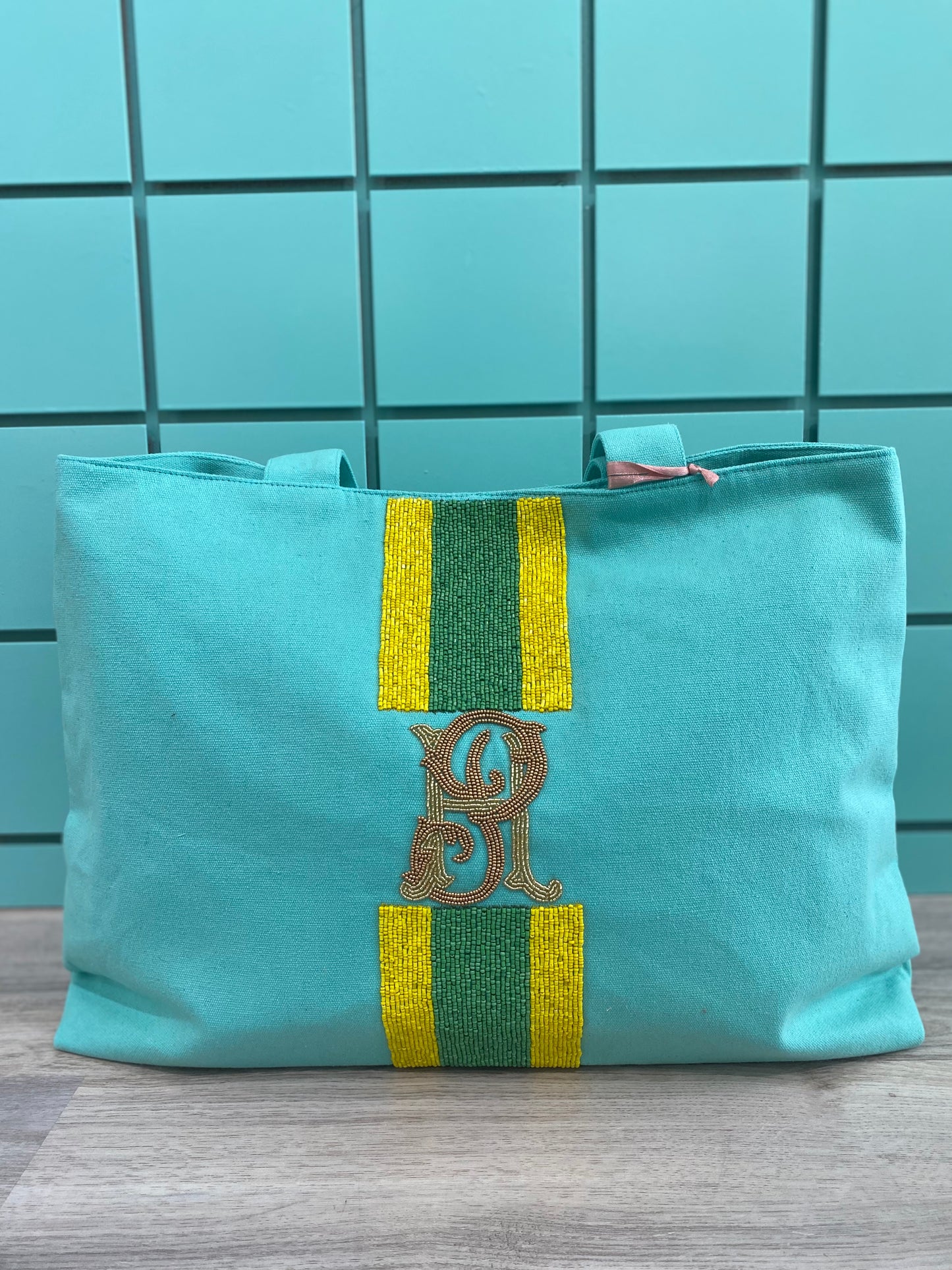 Custom Beaded Canvas Tote