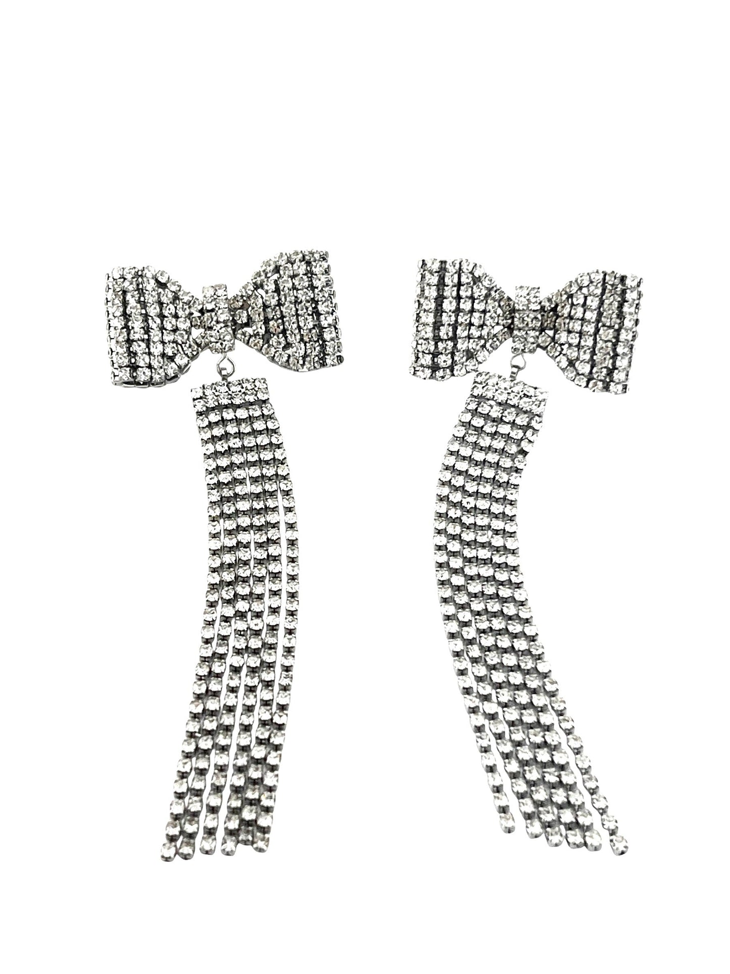 SILVER BOW EARRINGS E-15