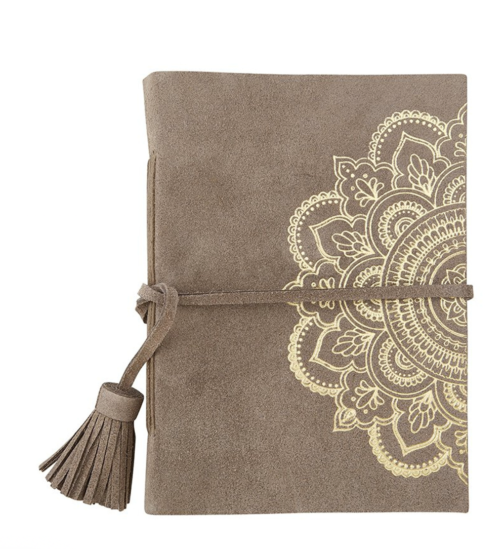 Suede Leather Notebook - Mandala