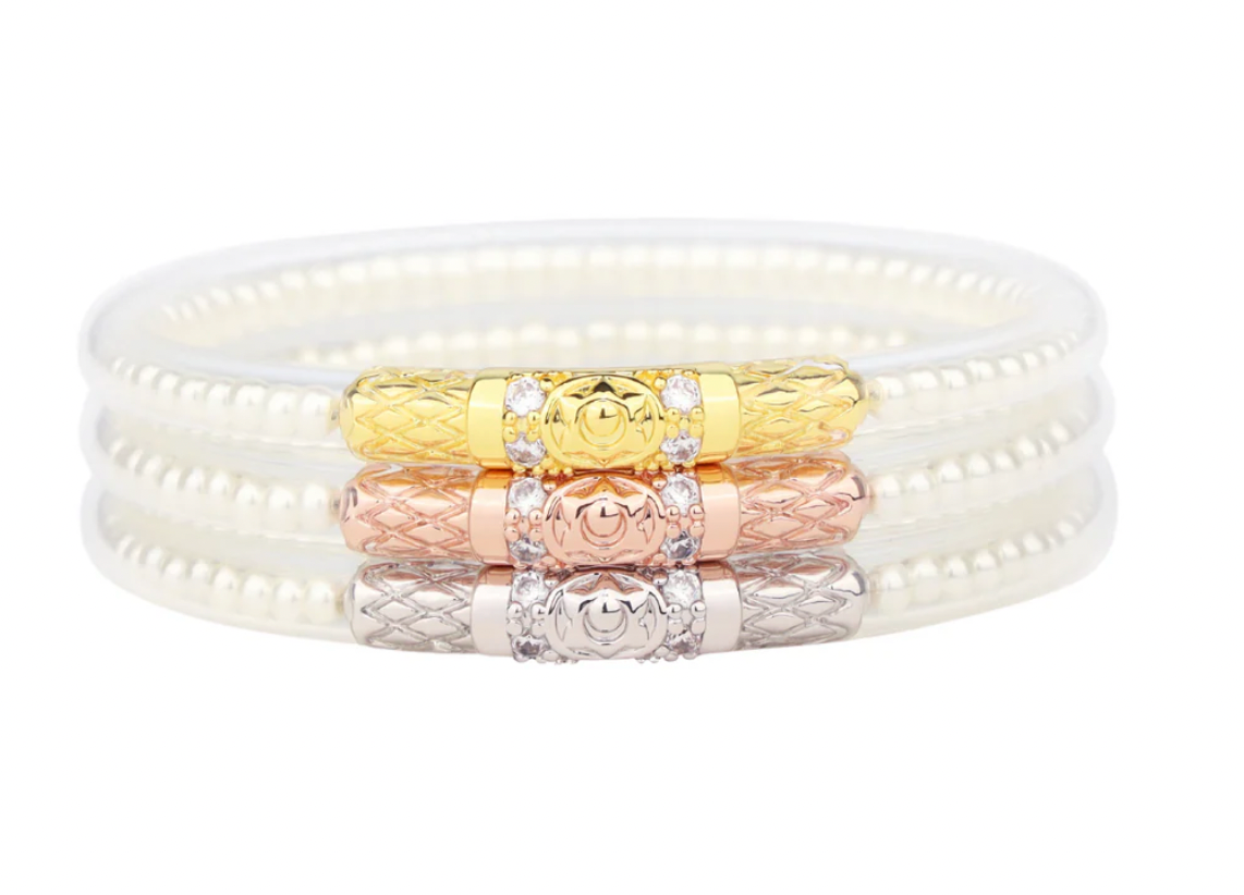 Three Queens All Weather Bangles® (AWB®) - White Pearl MEDIUM