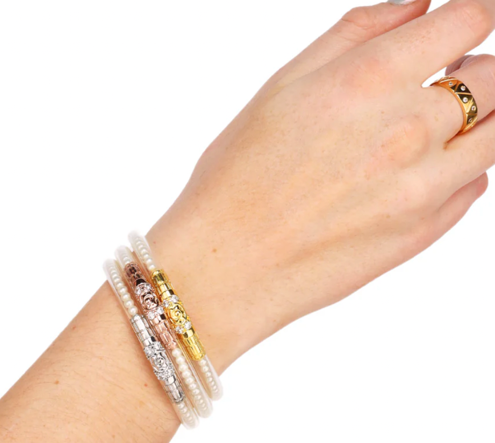 Three Queens All Weather Bangles® (AWB®) - White Pearl MEDIUM