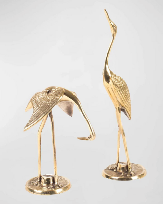 Set of 2 Crane Statues