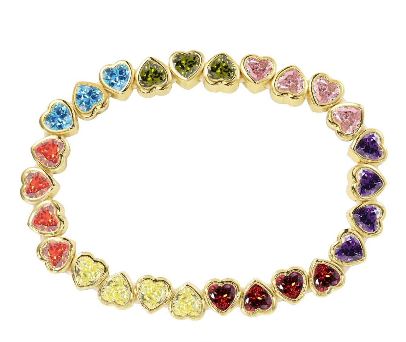 Stretchy Bezel Heart Bracelet