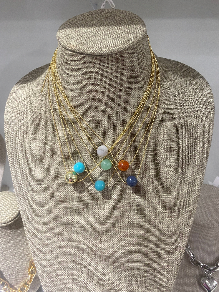 Noah Necklace In Grey Marble