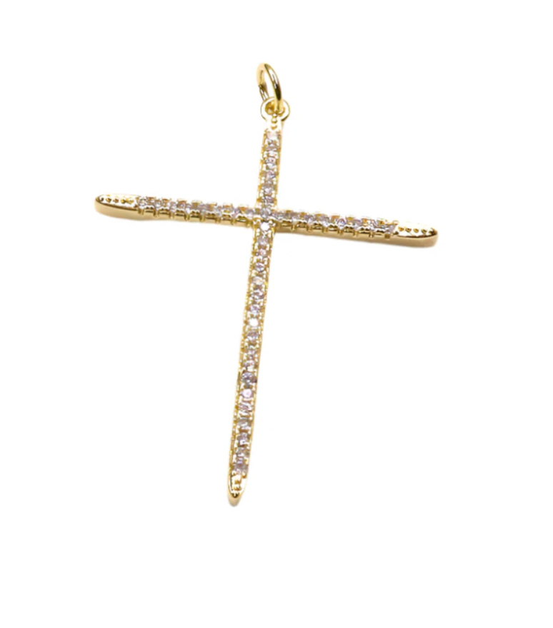 Slim Pavé Cross Pendant