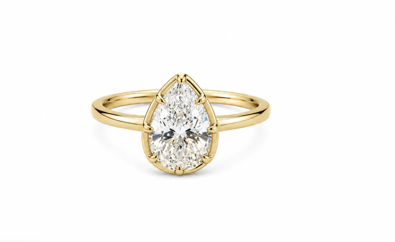 Pear Cut Bezel Ring (size 7)