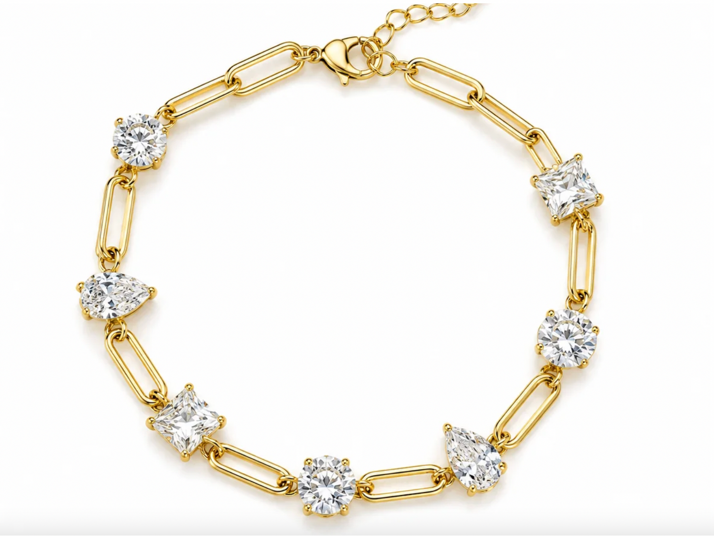 Sophia Cz Paperclip Bracelet