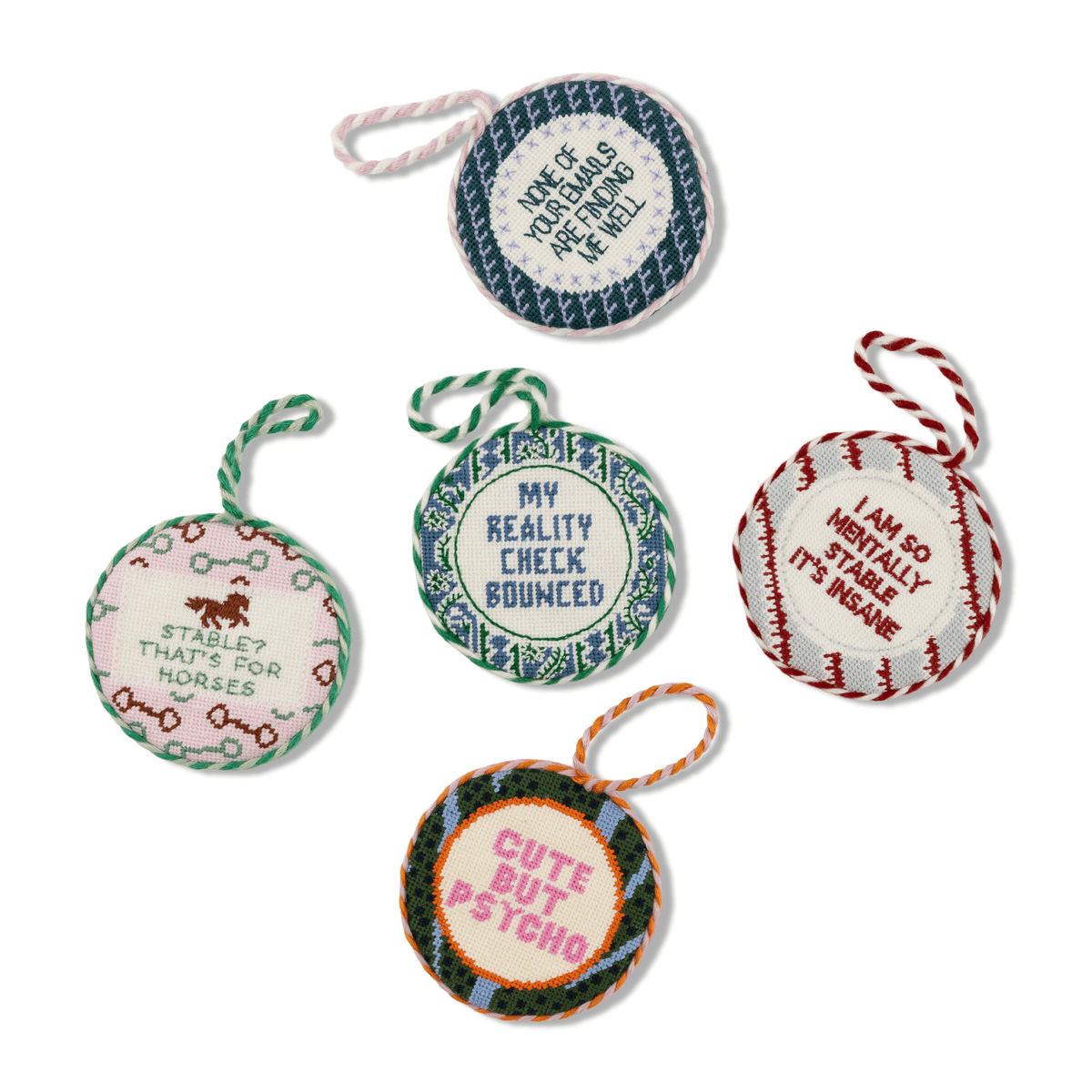 Needlepoint Ornament - Reality Check Bounced