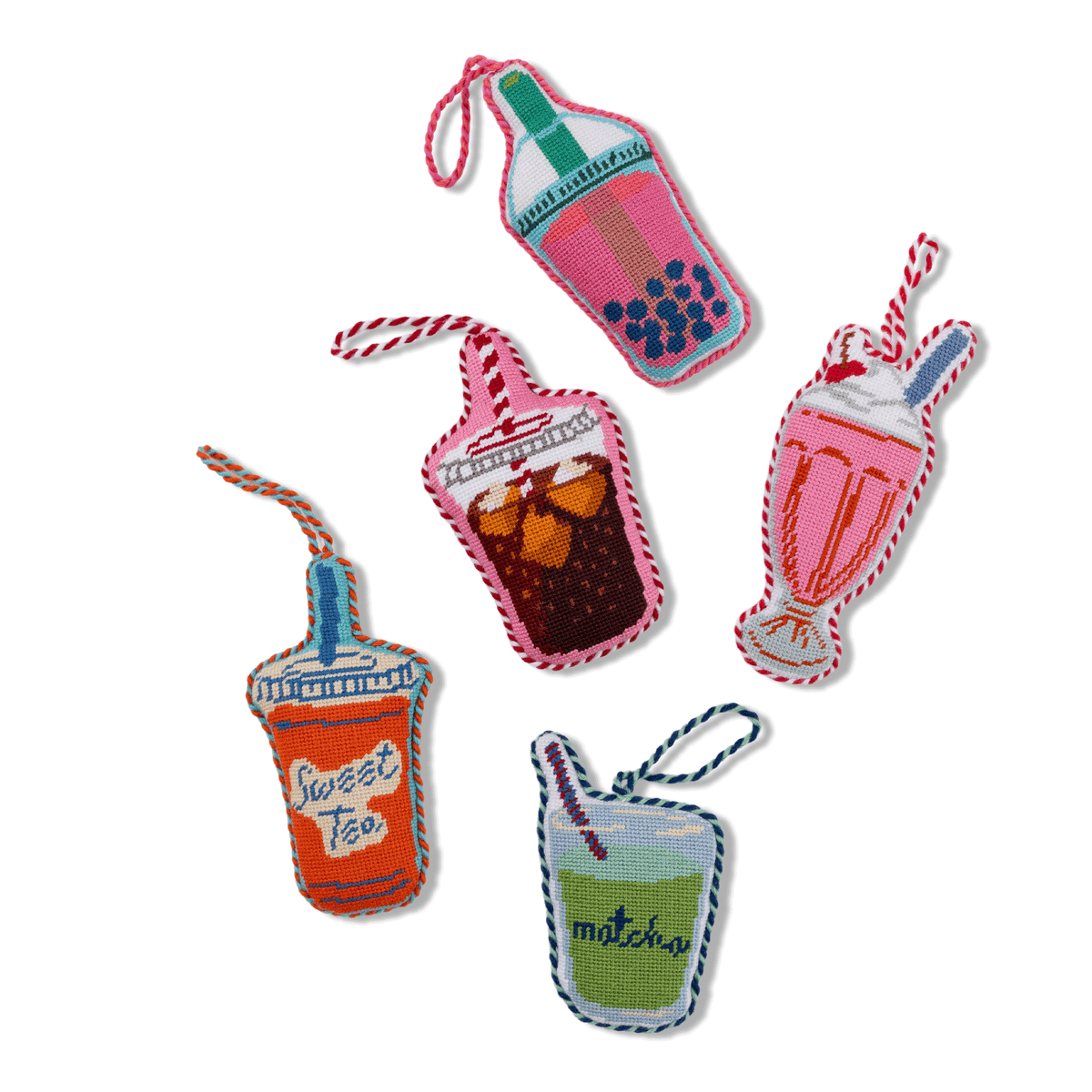 Needlepoint Icon Ornament - Milkshake