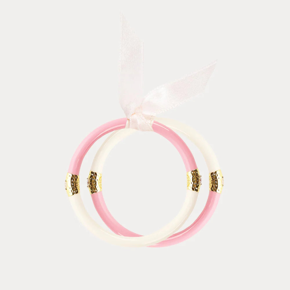 Pink/Ivory Yin & Yang All Season Bangles™ (Asb™) For Kids