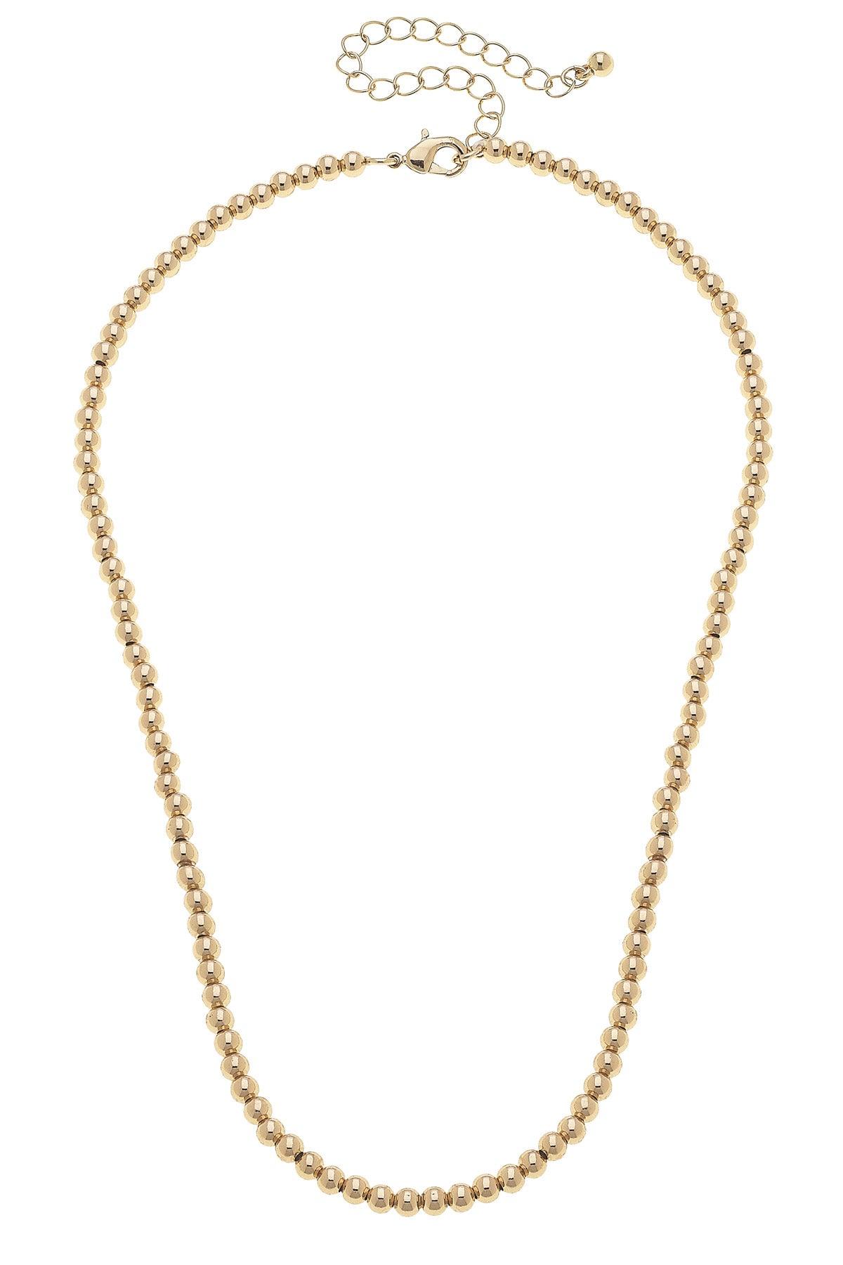 Walker Ball Bead Charm Necklace Base in Shiny Gold