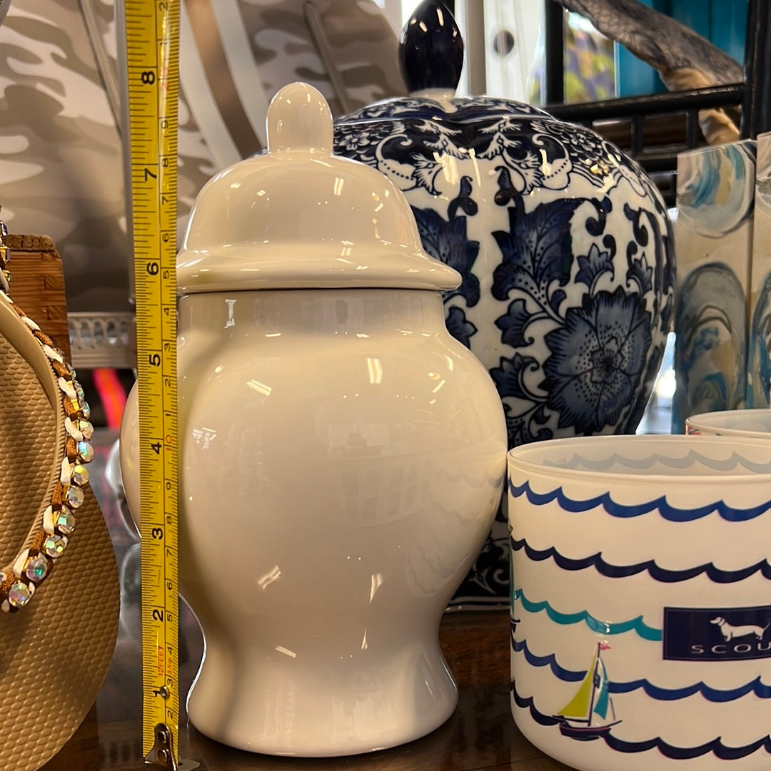 small white ginger jar