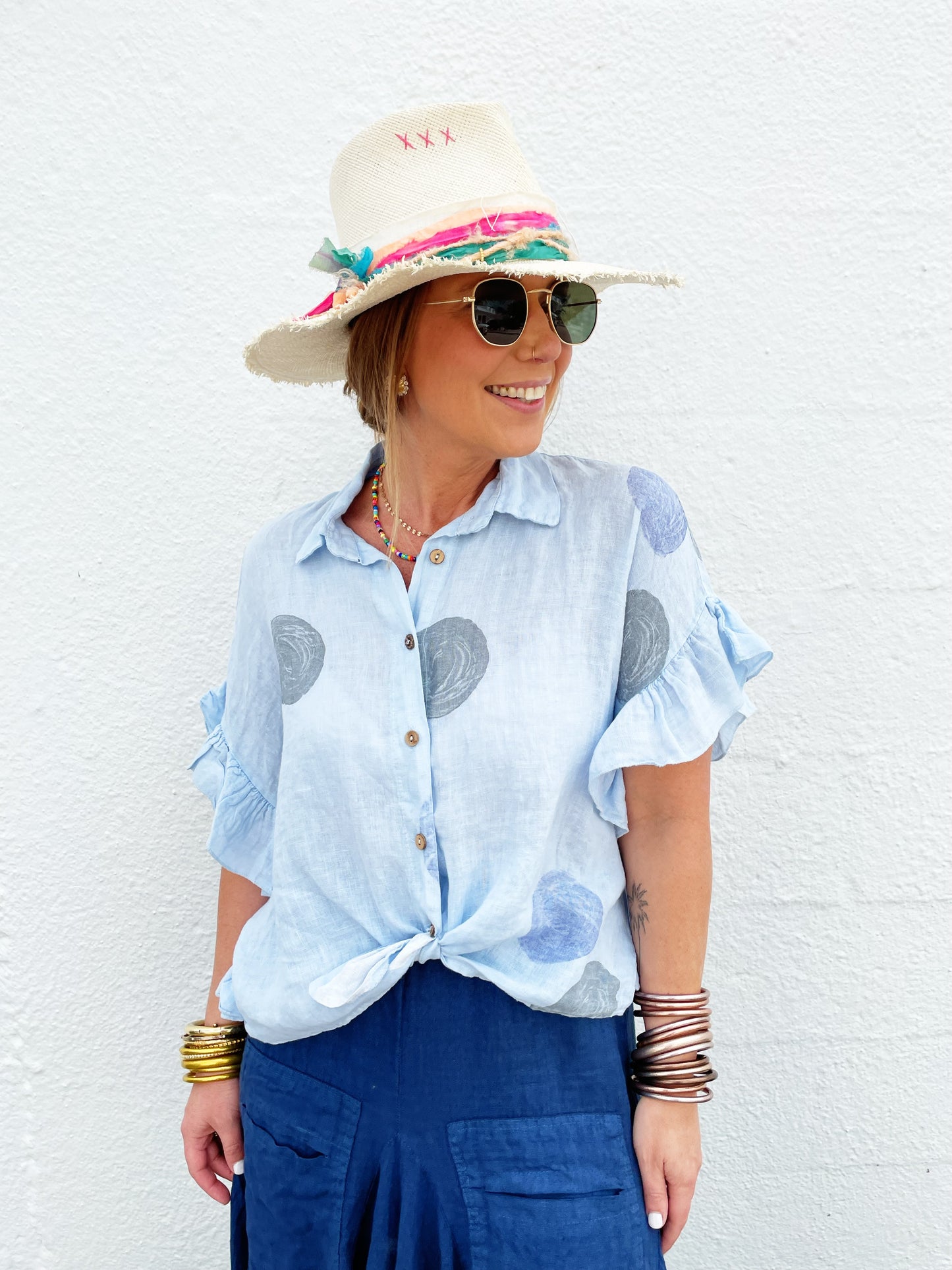 Phoebe Top in Light Blue