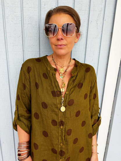 Lottie Dress in Olive