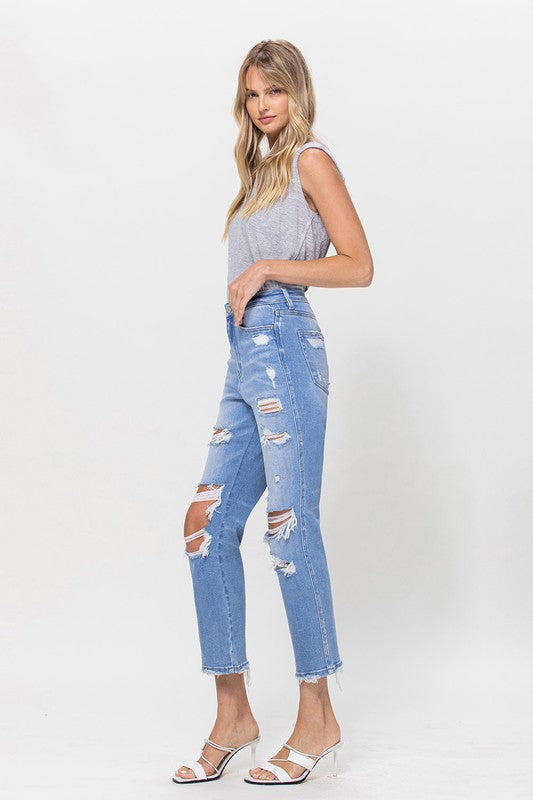 Stretch Super High Rise Crop Straight *Online Only