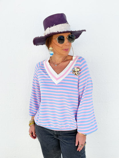 Stripe Sweater Pink & Blue
